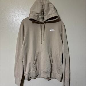 2010s Nike Cream Streetwear Athletic Pullover Hoodie Size Men’s L